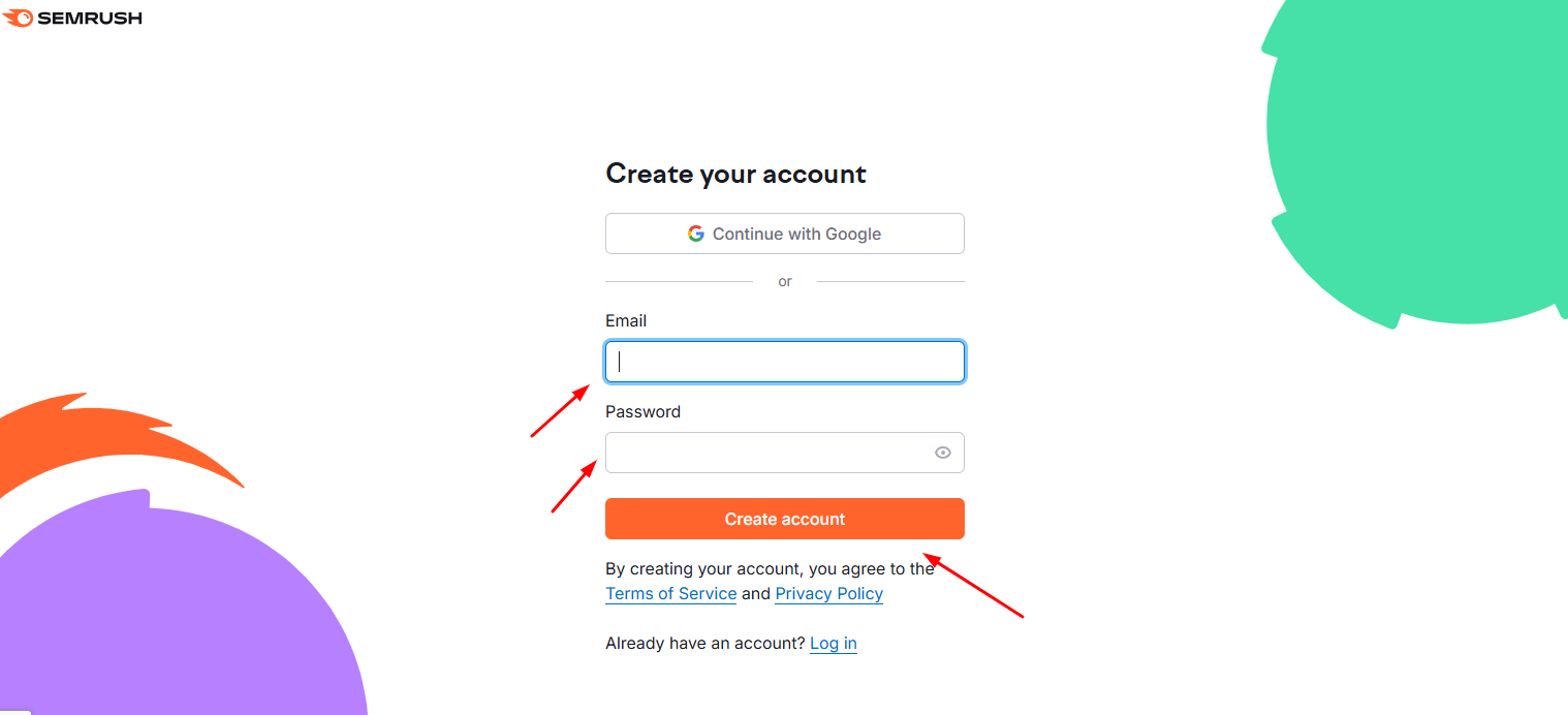 Create semrush 14 days trial