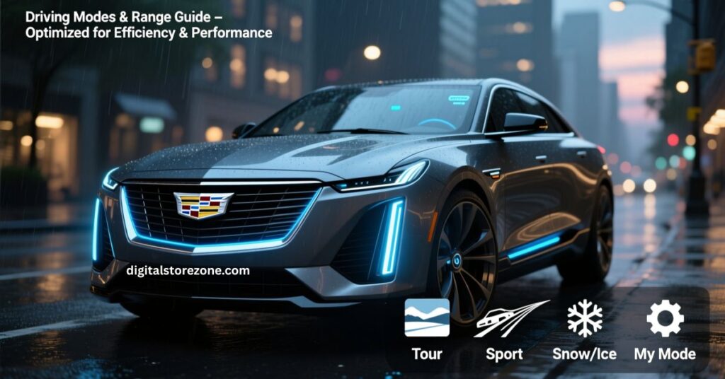 do the driving modes in cadillac lyriq offer different ranges or battery usages?