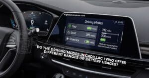 do the driving modes in cadillac lyriq offer different ranges or battery usages?